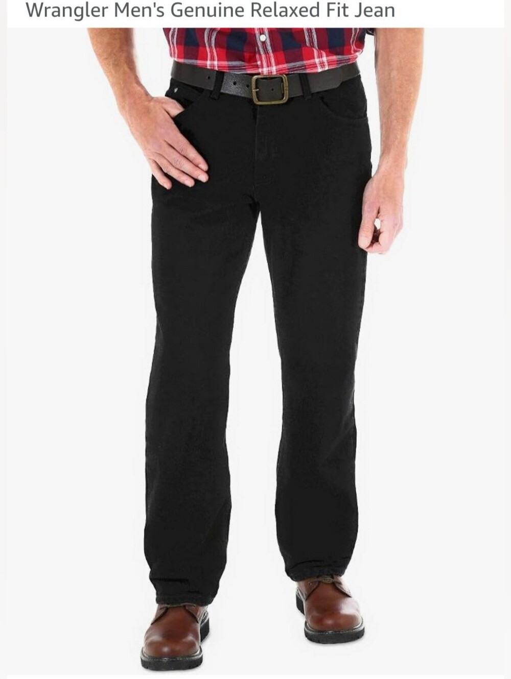 Wrangler Black Men's Relaxed Straight-Leg Jeans / 100101